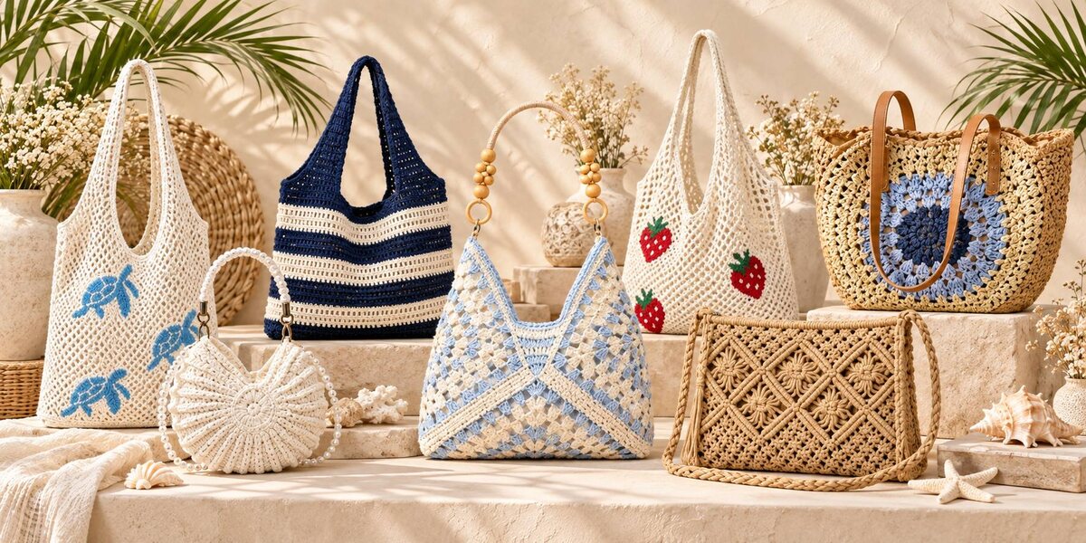 Coastal crochet bag collection