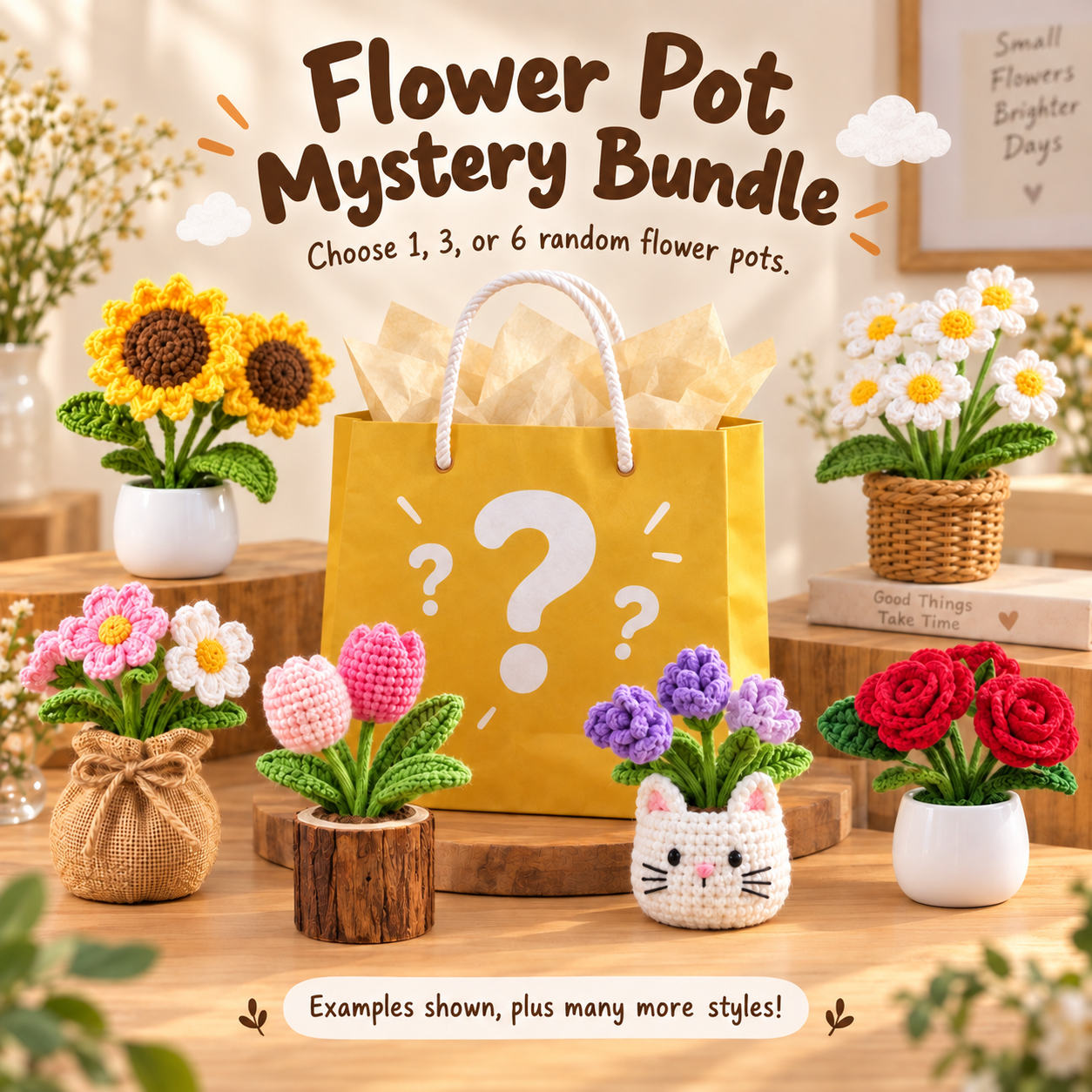 Secret Garden Crochet Flower Pot Mystery Bundle